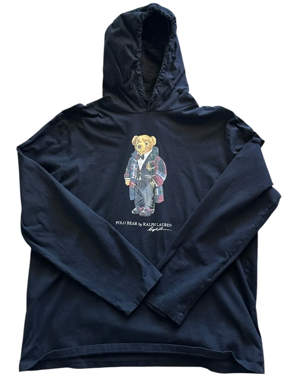 Polo Ralph Lauren Polo Bear Men’s Black Long Sleeve Hoodie Tee Size Large